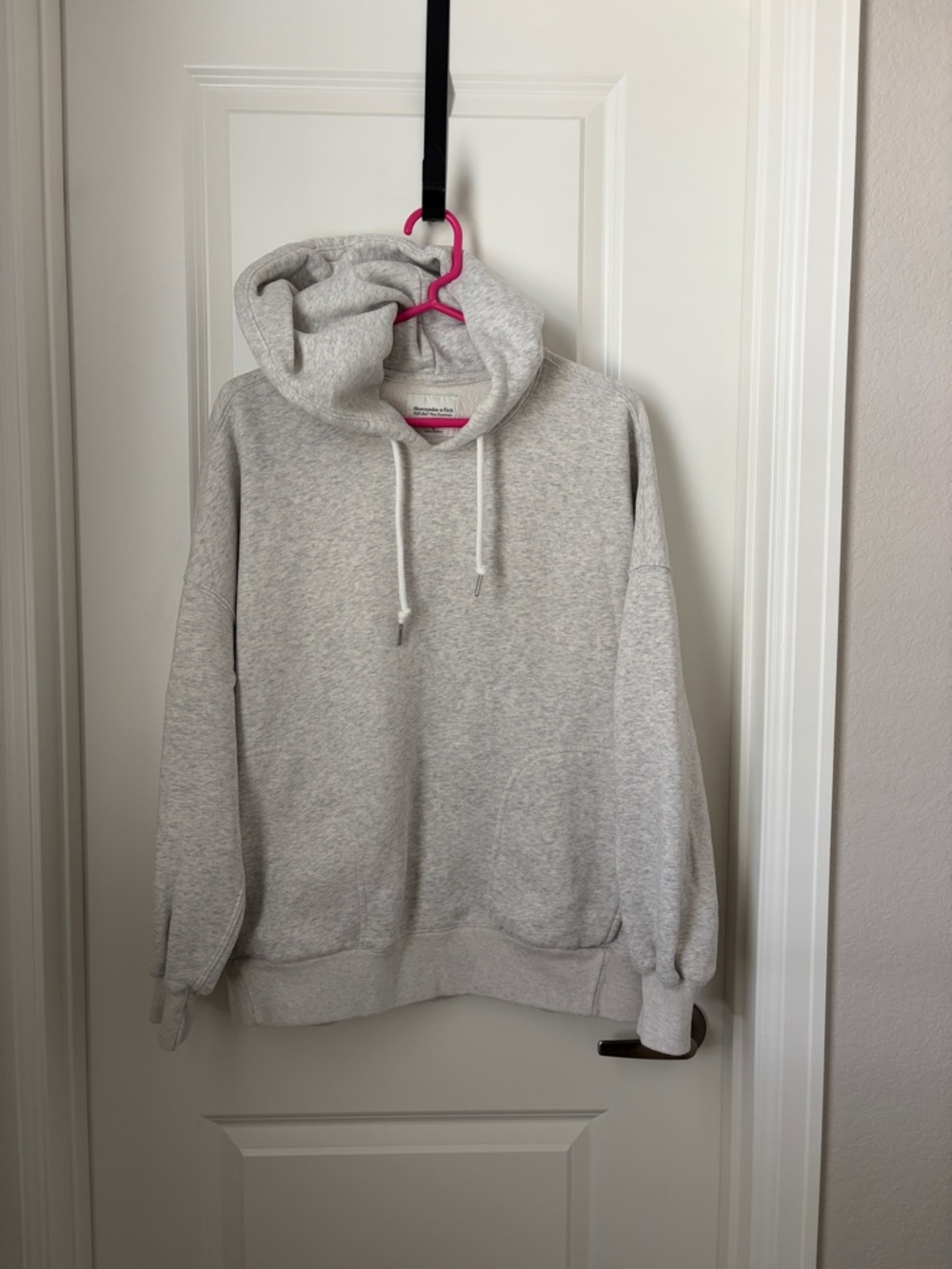 Men's Abercrombie Light Gray Hooded Sweatshirt